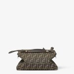 FENDI By The Way Soft Medium Brown FF jacquard fabric bag - Image 3